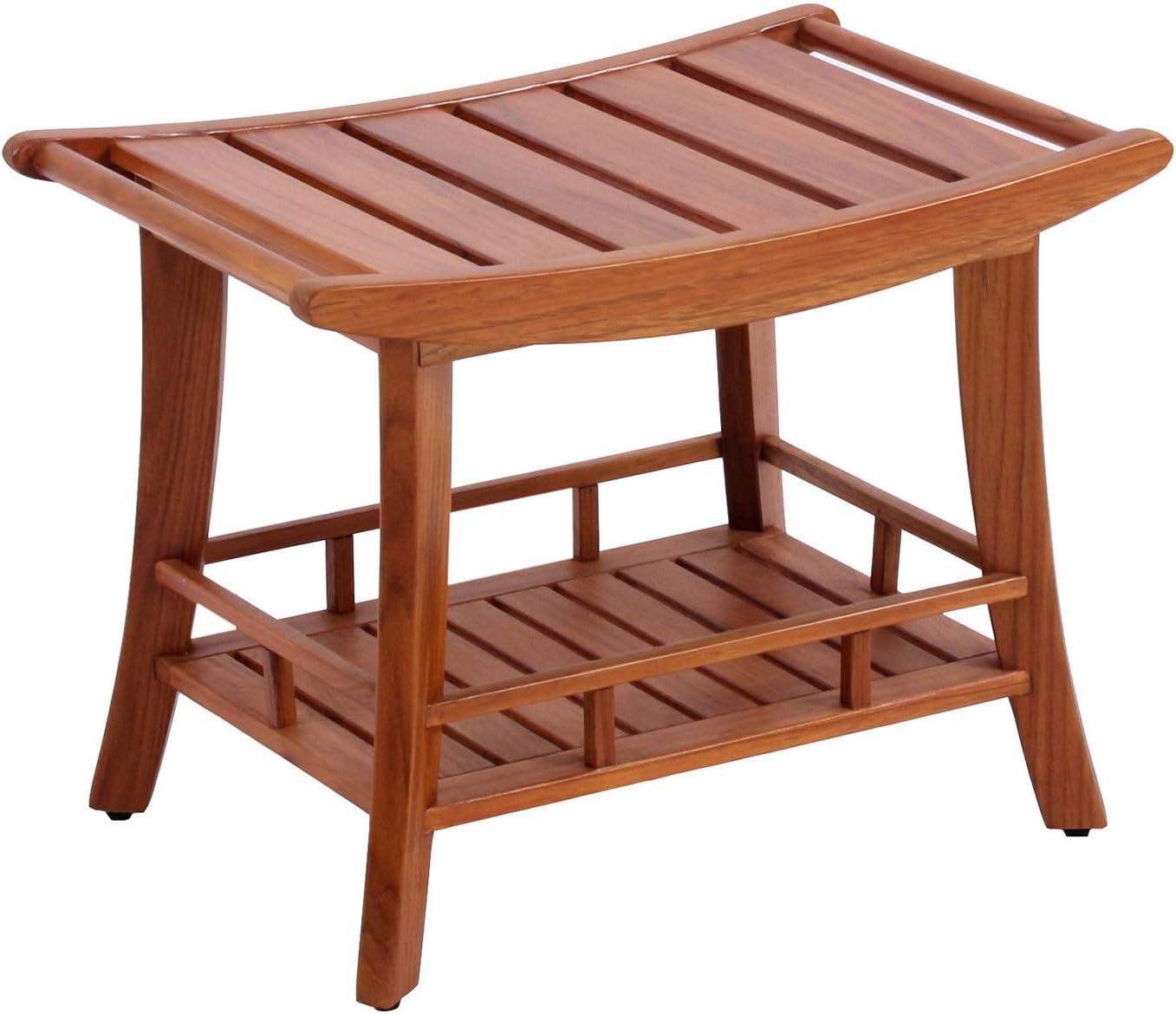 Spa & Shower Teak Bench with Utility Shelf