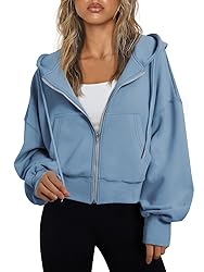 Trendy Queen Hoodies for Women Full Zip Up Cropped