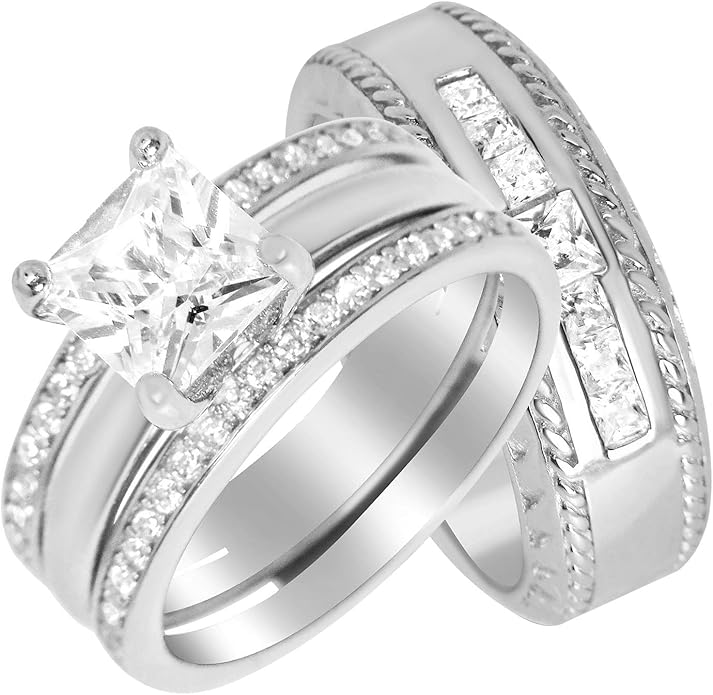 20+ matching his and hers wedding ring sets images His Hers Wedding Ring Sets Sterling Silver Wedding Bands for Him Her
