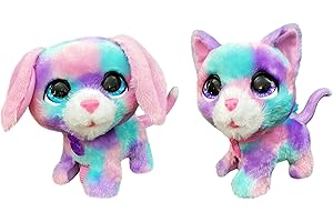 furReal Walkalots Big Wags Cotton and Candy 2-Pack Toy, Interactive Electronic Puppy and Kitty Pets with Leashes and Accessories