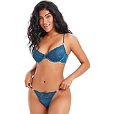 BoldBeauty Lingerie for Women Lace Mesh Sheer Underwire Flora Embroidered Push Up Bra