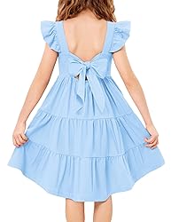 Arshiner Blue Toddler Dress Summer High Low Twirl