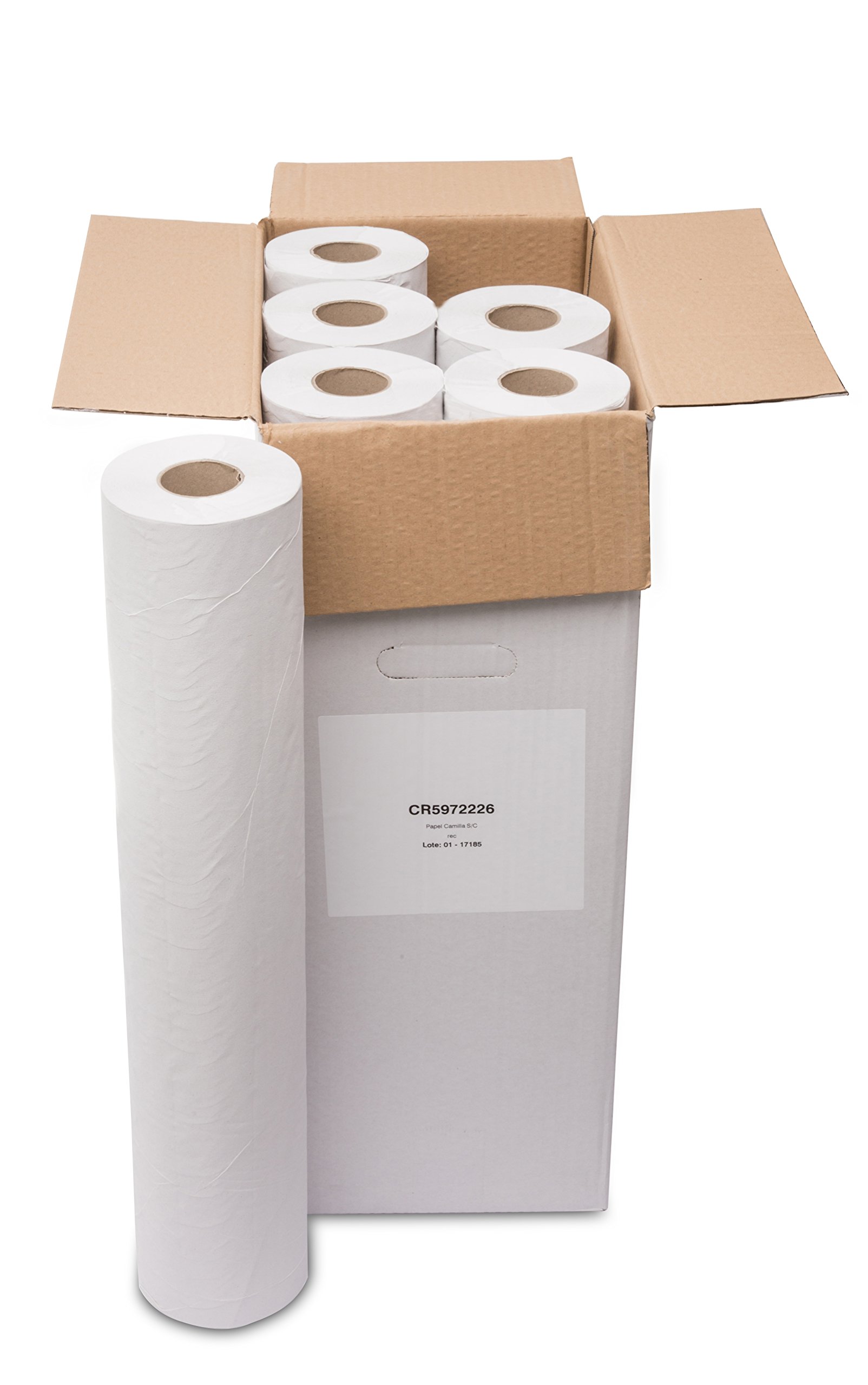 Saten cr5972226 Roll Stretcher, Recycled, 0, 59 x 64 M, 2 Layers, Lisa (6 Rolls per Box), White