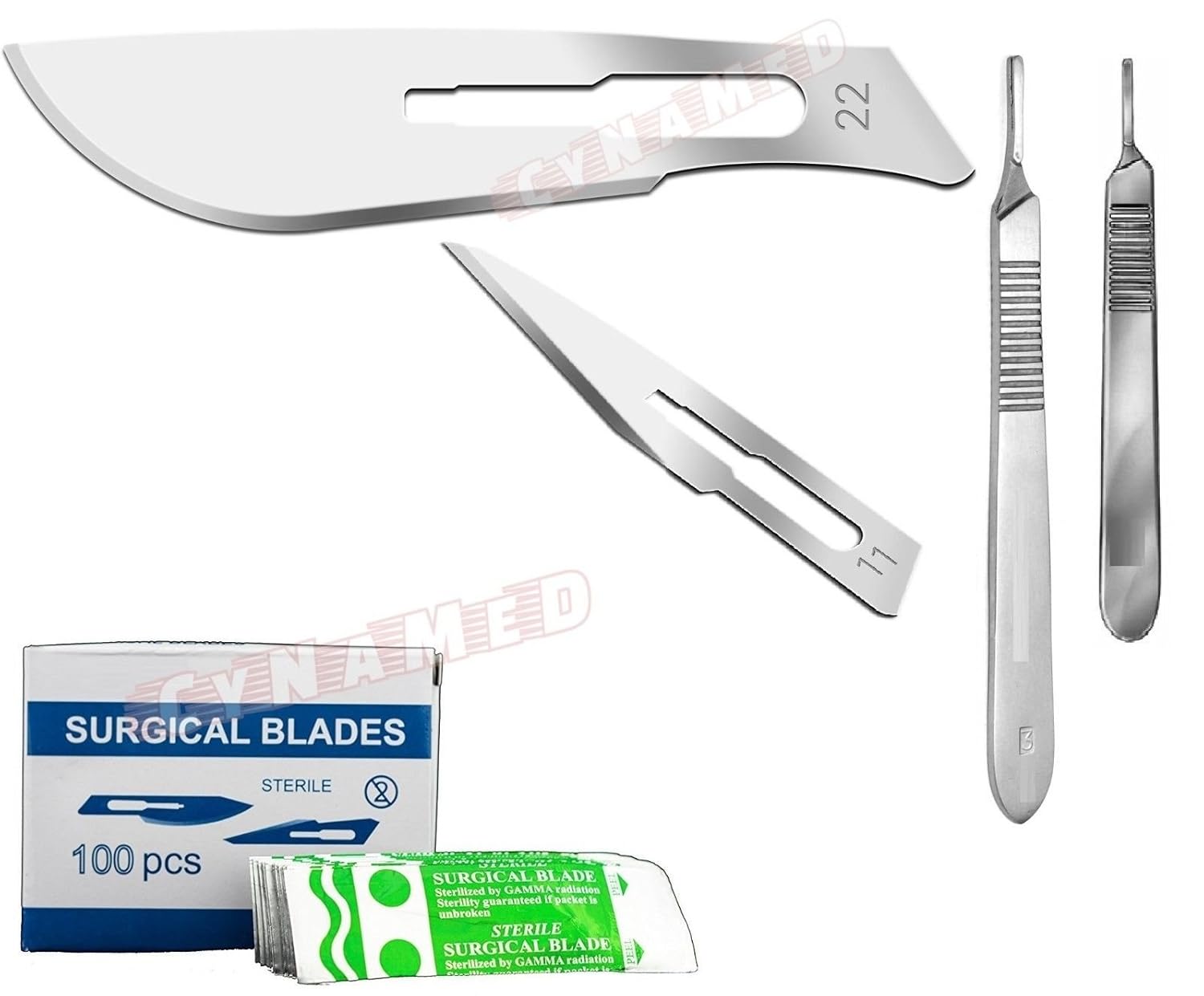 Scalpel Blades No 22 No11 100pcs Each Plus Handle No 3 Handle No 4 Dental Surgical Cynamed Amazon Com Industrial Scientific