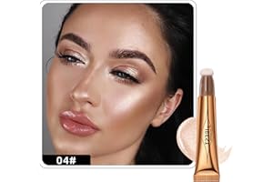 MAEPEOR Liquid Highlighter Stick Pearl White Cream Liquid Highlighter Wand Smooth and Lightweight Blendable Liquid Highlighter Stick With Cushion Applicator (4# Pearl White)