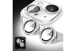 Kucheed Bling Camera Lens Protector for iPhone 11, Glitter 9H Tempered Glass Camera Cover Film Stickers, Automatic Alignment Individual Metal Rings Phone Accessories