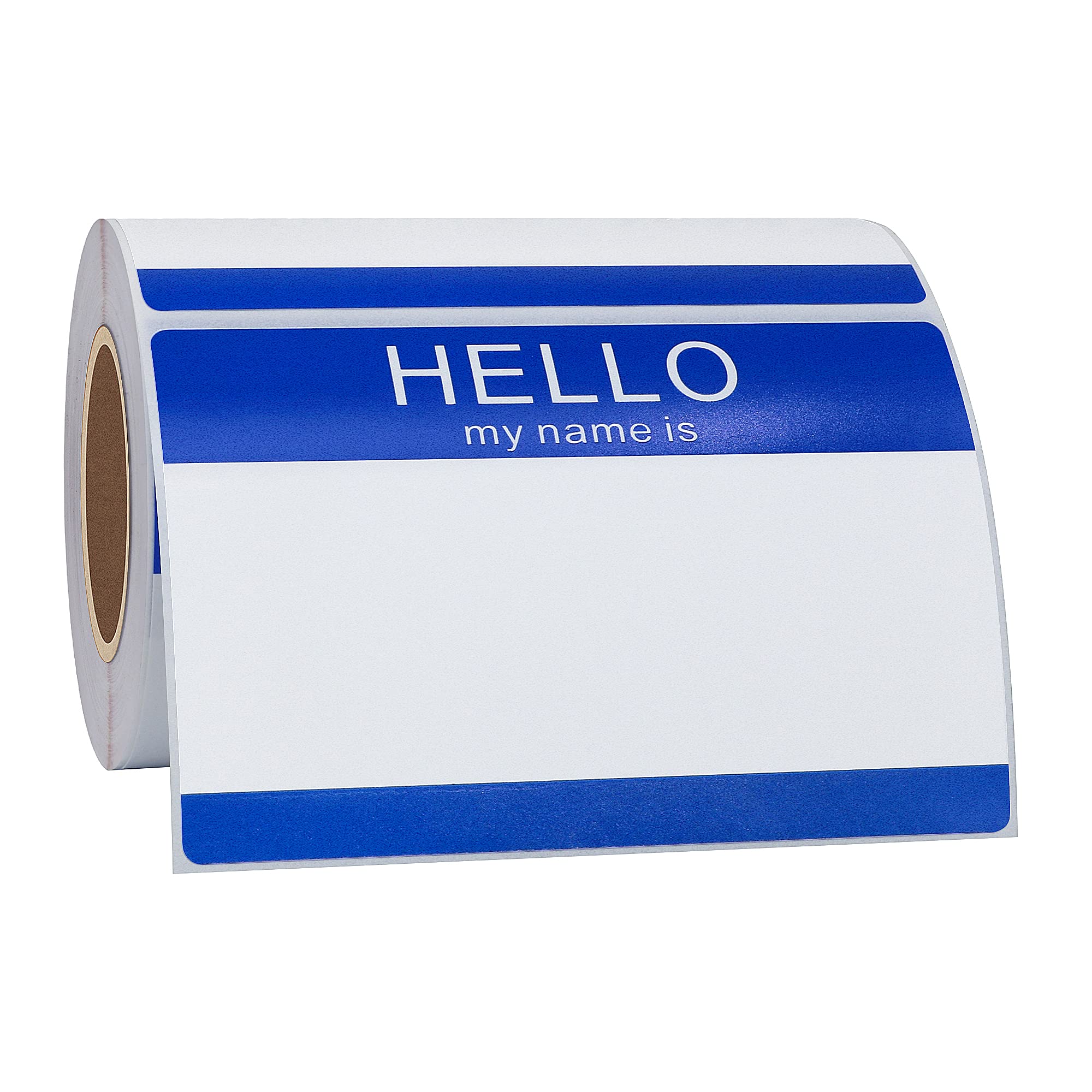 Hycodest 89x60 mm Blue Hello My Name is Writing Stickers Rectangle Name Tag Labels, 200 Sticker