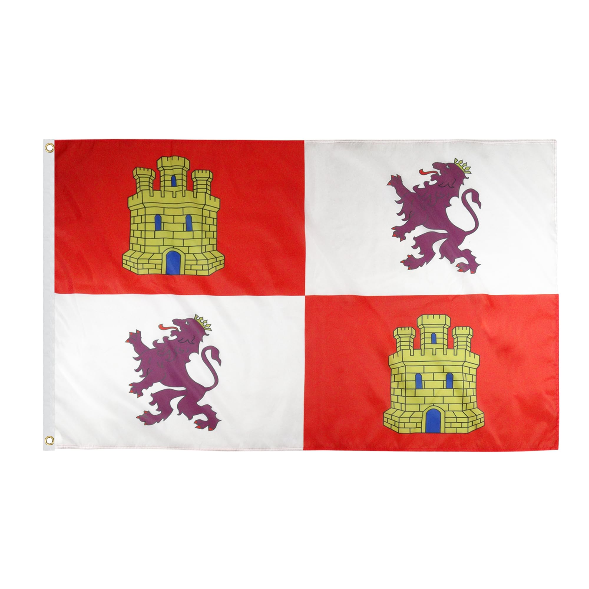 AZ FLAG - Castile And Leon Flag - 3x5 Ft - 100D Polyester Spanish Region Of Castilla Y Leon Banner with Two Metal Grommets - Fade Resistant - Vivid Colors - 3' x 5' Feet - 150x90 Cm — image 1