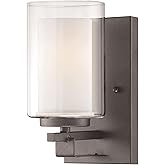 Minka Lavery 6101-172 Parsons Studio Vanity Bath Light, 1-Light, 100 Total Watts, 4.5-in H x 8.75-in W, Smoked Iron