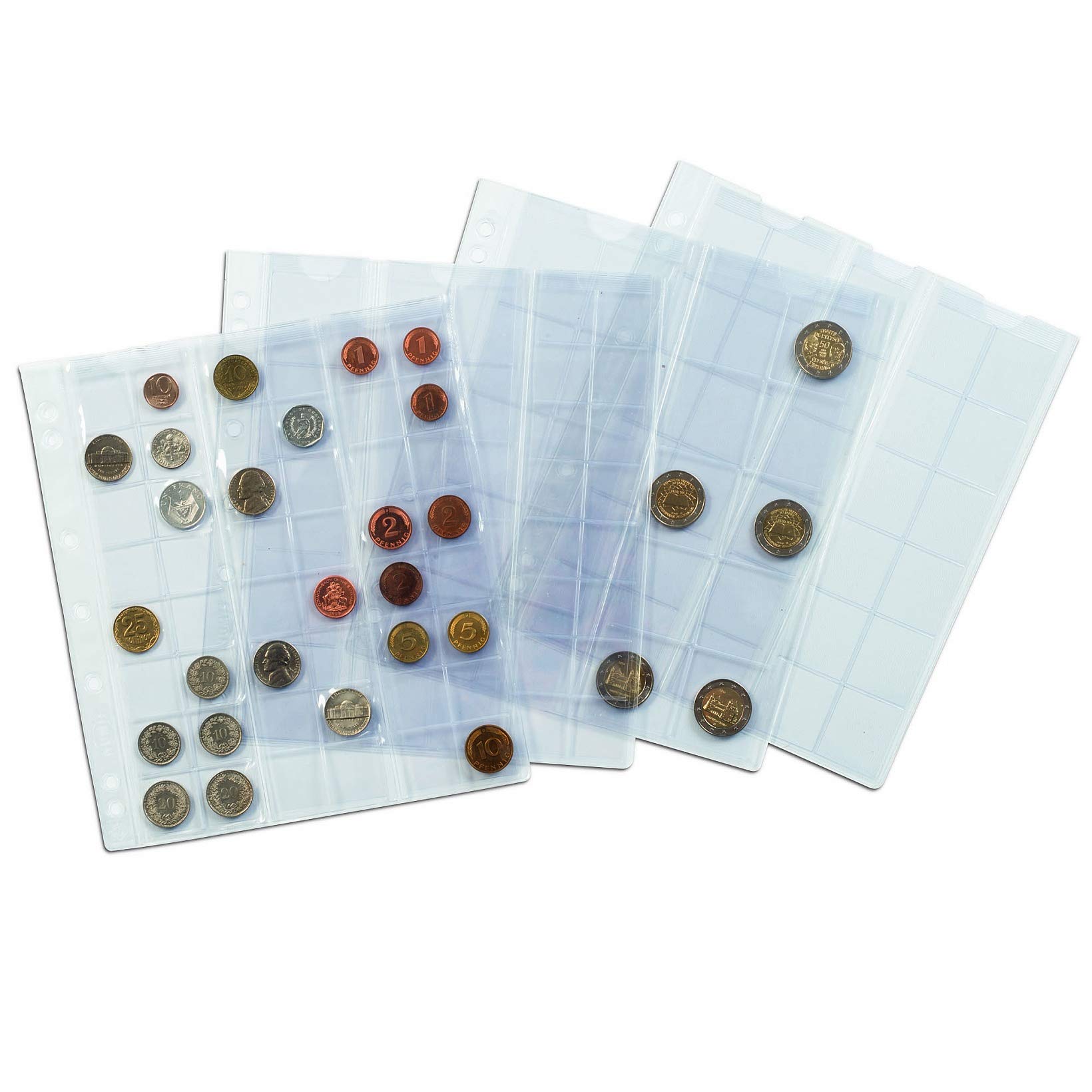 Lighthouse coin sheets NUMIS, 4 pockets up to 66 mm Ø