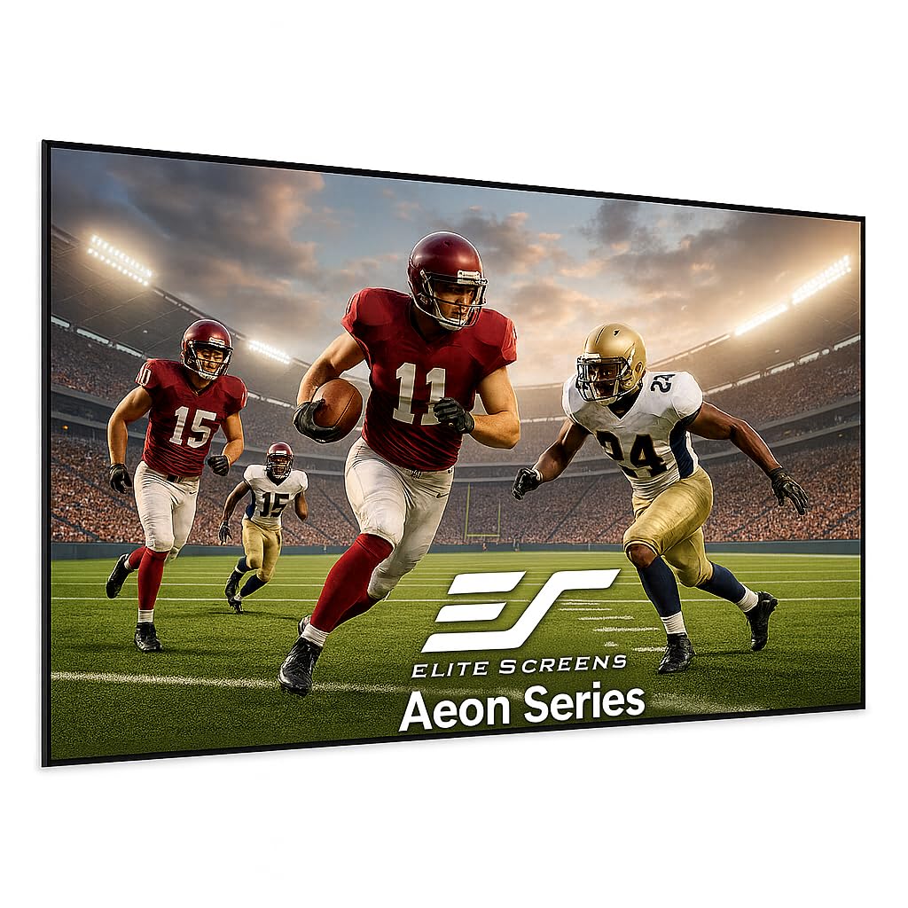 Photo 1 of Elite Screens Aeon 180-Inch 16:9 Projector Screen – 8K/4K UHD, ISF Certified, Edge-Free Wall Mounted Design, Standard/Short/UST Compatible, AR180WH2