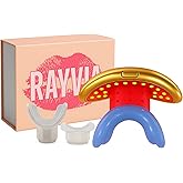 Rayvia - Red Light Therapy Device for Face, Lips - Lip Plumper - Collagen Booster - Anti-Aging Skincare Tool for Women - Fine Line Reducer - Blue Light Whitening Mouthpiece - Home Beauty (Gold)