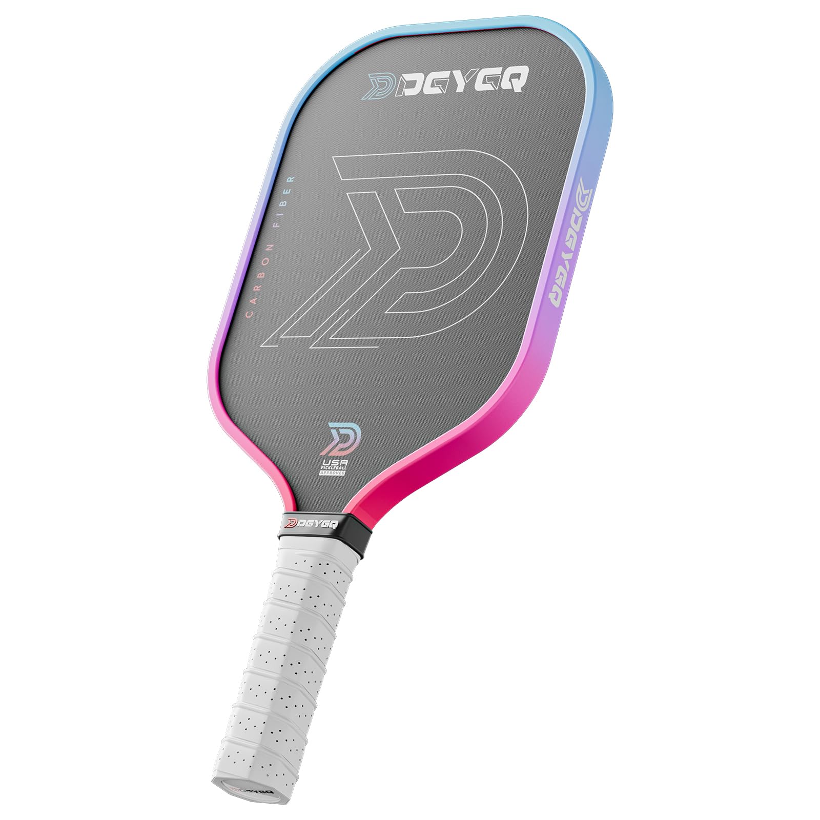 DGYGQ Professional Carbon Fiber Pickleball Paddle-16mm, Superior Control, Strong Power and Forceful Spin with 16mm Honeycomb Core Pickleball Rackets (Red and Blue) Image