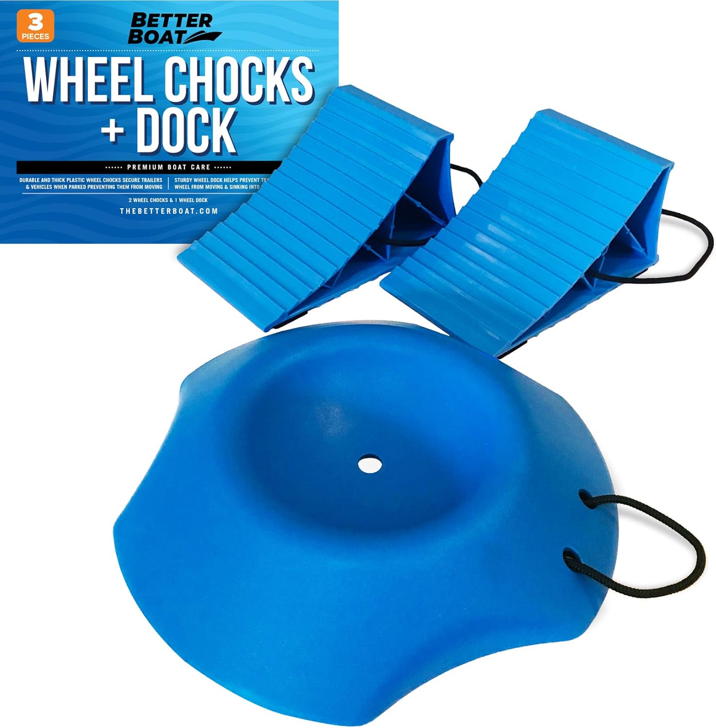 2 Wheel Chocks with Rope and Wheel Dock for Boat Trailer Travel Camper and RV Accessories : Sports & Outdoors
