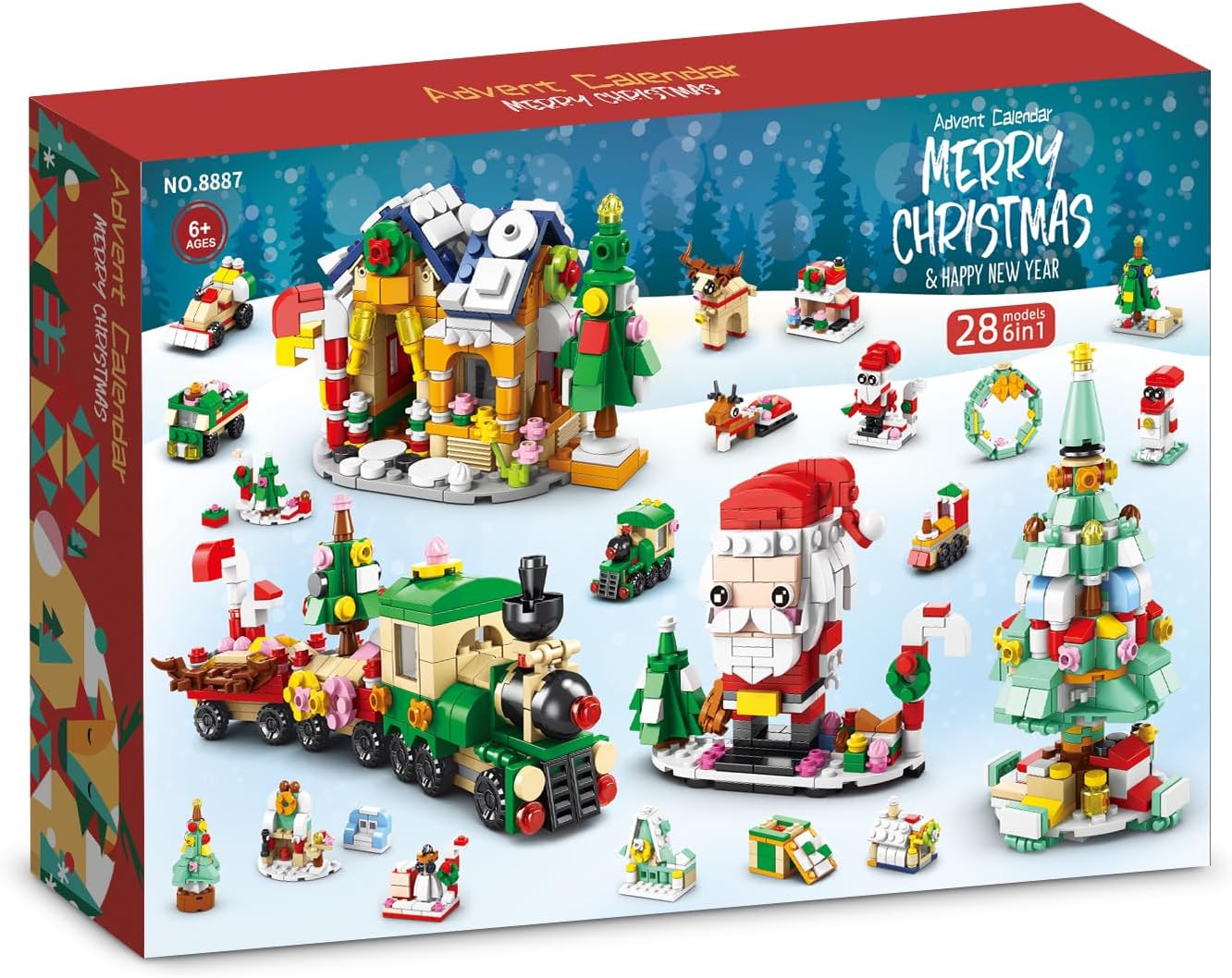 Advent Calendars - 1123 Pieces Advent Calendar 2023 Building Blocks Set - 24 in 4 Building Brick Model for Countdown to Christmas - Gift Daily Collectible Surprises for Ages 8 Years and Up