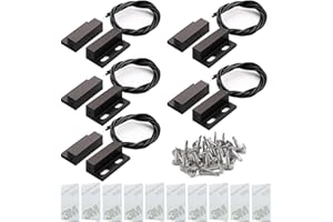 Gebildet 5pcs Recessed Wired Security Window Gate Contact Sensor Alarm Magnetic Reed Switch(Black),Magnetic Door Sensor,Magne