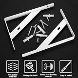 HAOCHEN 8 Pcs Heavy Duty Shelf Brackets 150x95mm White 90 Degree view 4