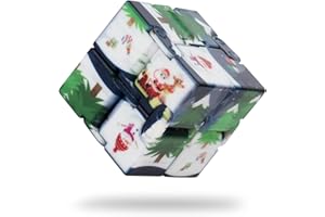 AOOGUEL Infinity Cube Sensory Toy, Pocket Size, Durable, Portable, Gifts for Kids and Adults（Blue-White