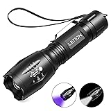 LETION UV Light, LED UV Job Torch, 2 in 1 UV Black Light with 500LM Highlight & 
