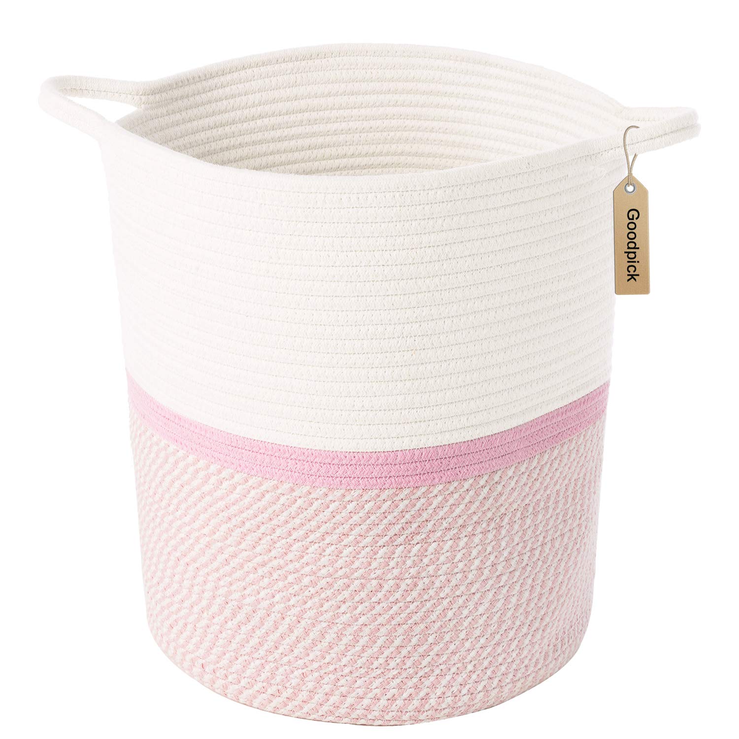 La Jolie Muse Storage Basket Large Woven Laundry Basket Blanket Organizer For Baby Kids Home Decor Gift 41 X 38 Cm Cotton Rope Basket