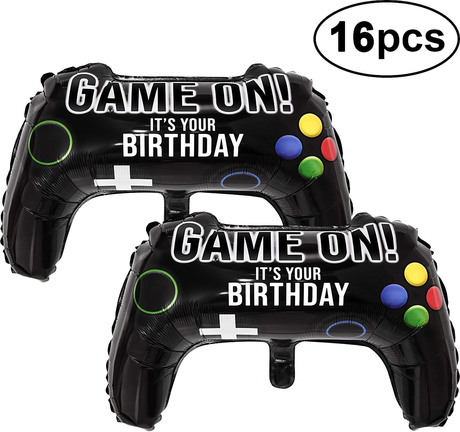 16 Packs Video Game Party Balloons, 23.6 x 15.7 Inch Game