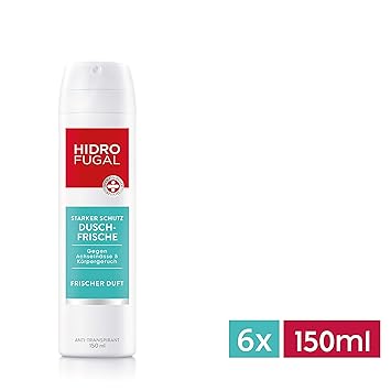 Hidrofugal Dusch-Frische Deo-Spray, Anti-Transpirant mit Frischeduft, 6er Pack (6 x 150 ml)
