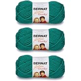 Bernat Softee Chunky Yarn For Crocheting Soft, Emerald, 3-Pack | #6 Super Bulky Yarn, 100% Acrylic, Soft Crochet Yarn for Blankets, Knitting, Crochet &amp; Crafts, 108yds, 100g/3.5oz per skein