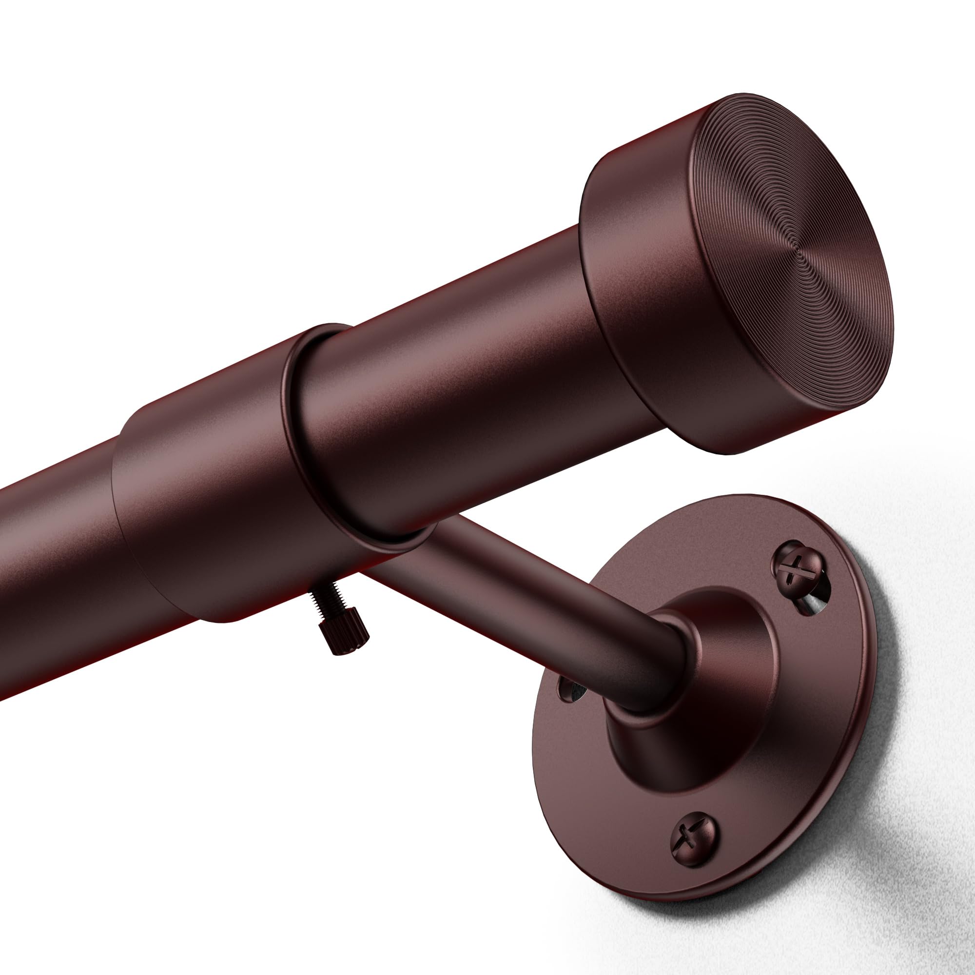 YaFex Heavy Duty Curtain Rods 32-120 Inch, 1 Inch Adjustable Bronze Curtain Rod for Windows, Long Window Treatment Rods with Aluminium Finials, Easy Installation Image