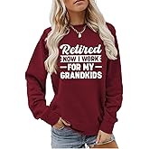 GOPIAAU Grandma Sweatshirt Retirement Long Sleeve Shirts Funny Graphic Nana Sweatshirts Gifts for Women Granny