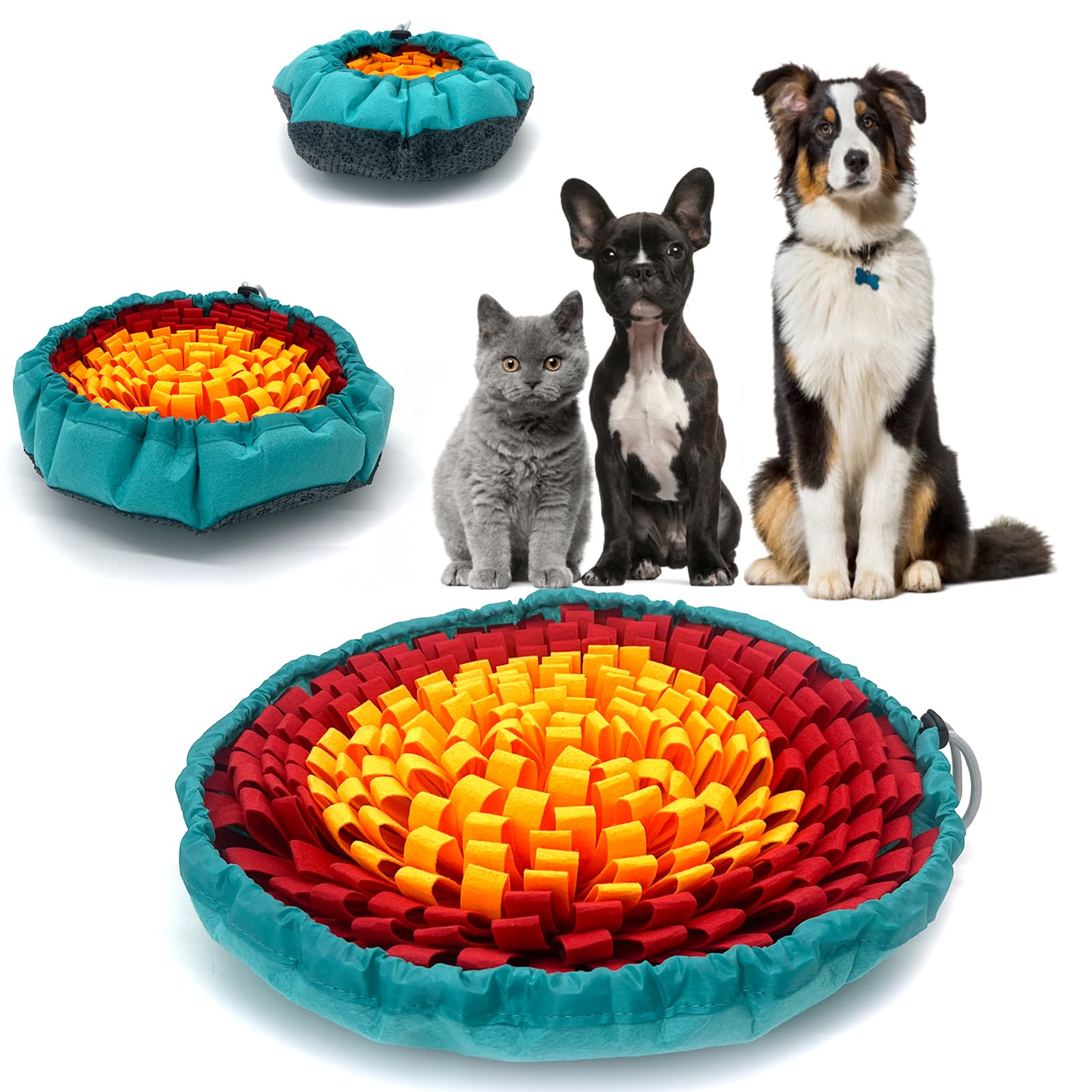 Photo 1 of NEECONG Dog Snuffle-Mat Slow-Feeder-Bowl - Simulating Grassland for Boredom, Encourages Natural Foraging Skills for Pet, Treat Indoor Outdoor Stress Relief?Tricolor?