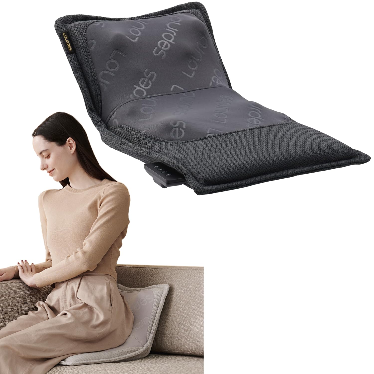 アテックス ATEX ルルド マッサージシート マッサージチェア 腰 お尻 背中 全身 プレミアムシートマッサージャー ダークグレー AX-HPL368dg商品画像