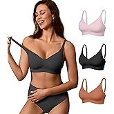 DEANGELMON Seamless Bras for Women No Underwire Comfortable Push Up Bra V Neck Wireless Bralette Full Coverage Wire Free