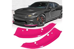BOMLING Front Bumper Lip Splitter Protector Compatible with Dodge Charger Hellcat/SRT 392 / Scat Pack/RT Scat Pack/GT/RT 2015-2021, Pink, Pack of 2