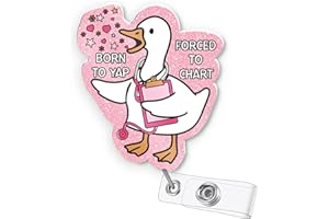 AZGUAMI Nurse Badge Reel Retractable – Cute Silly Goose Badge Reel Funny Accessories for Work with Aligator Clip, Nurses Week Appreciation Gifts for CNA Medical Assistant RN LPN Nursing Student