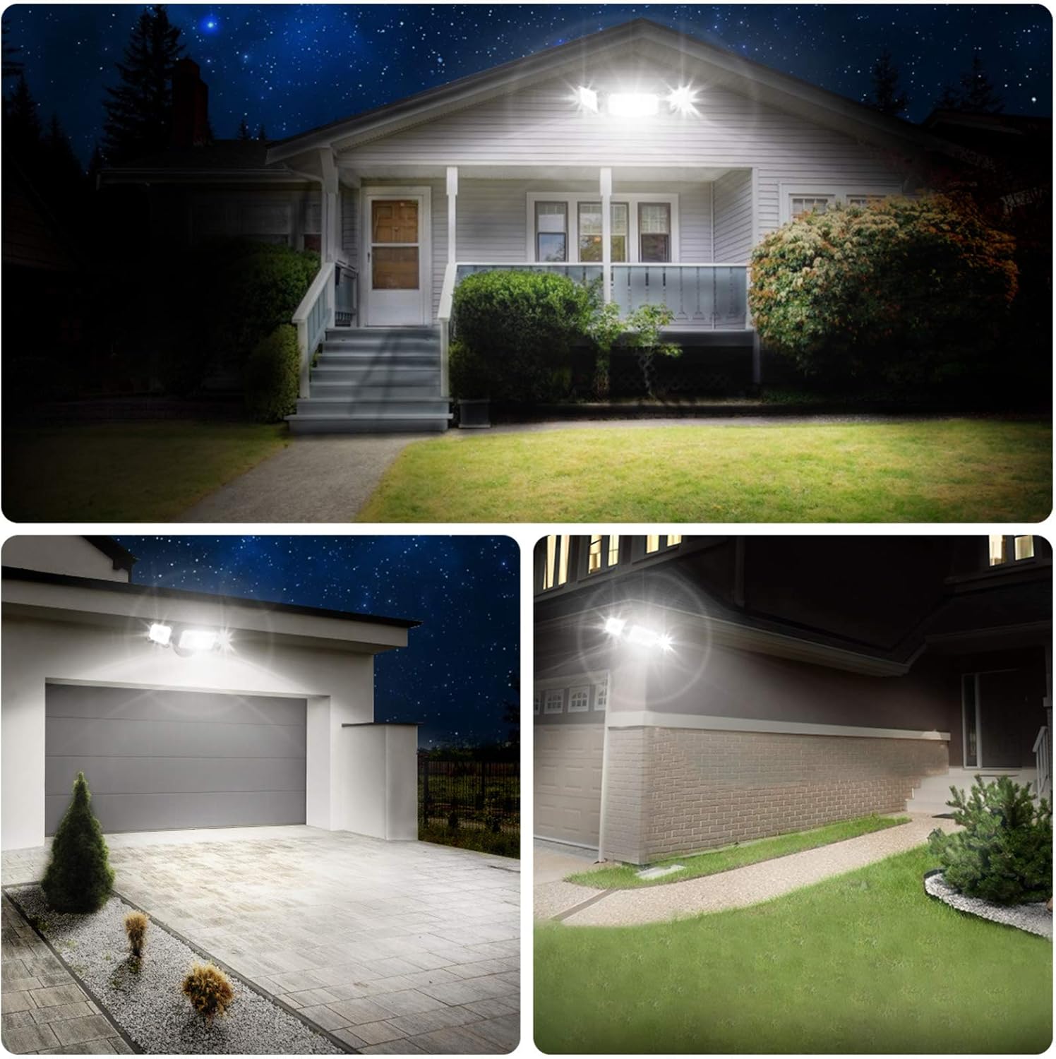 LEPOWER 3500LM LED Flood Light Outdoor, 35W Superior Bright Outdoor Flood Light Fixture, Switch Controlled LED Security Light, 3 Adjustable Heads, ETL Listed, 5500K, IP65 Waterproof for Garage, Yard: Home Improvement