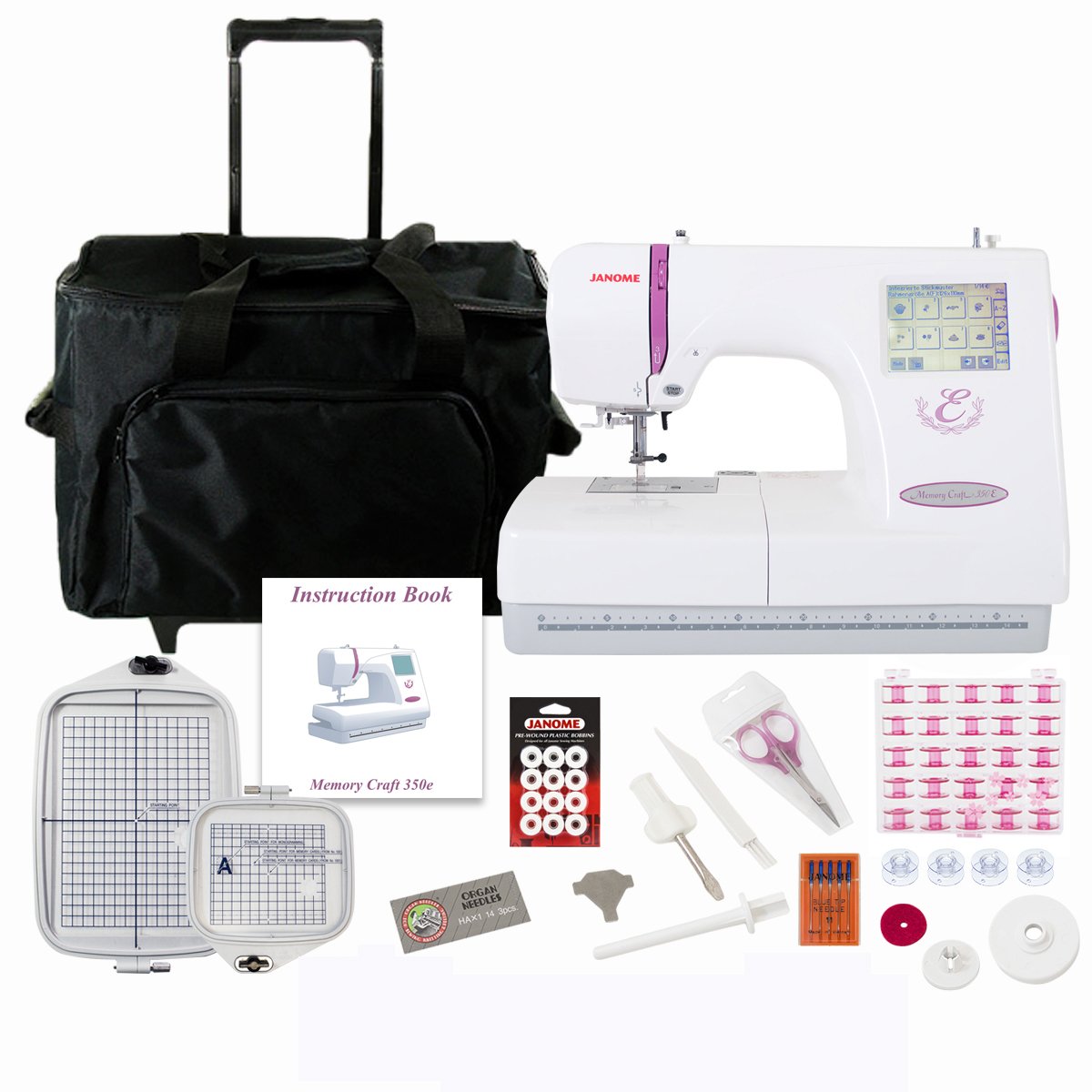Janome 350E Memory Craft Embroidery Machine Bundle Buy Online in