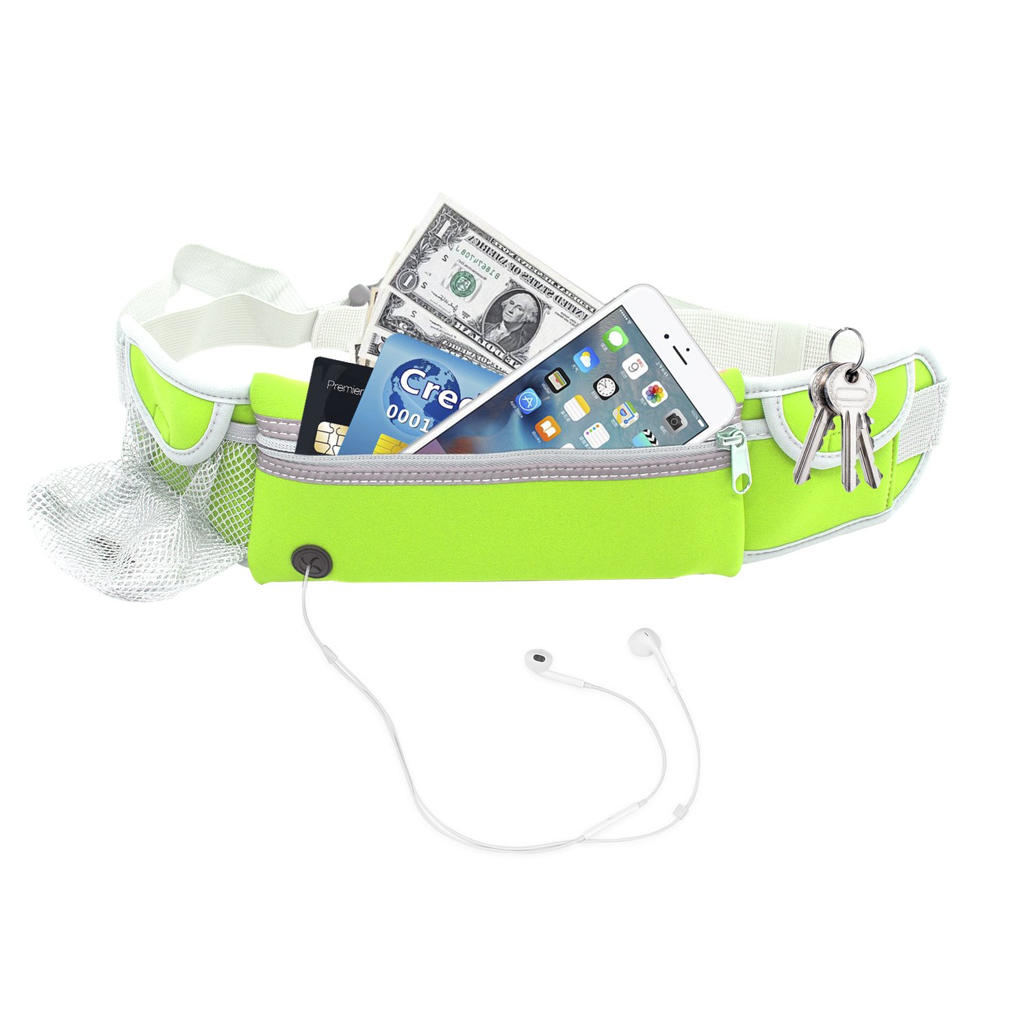 Running Belt Mens Womens Ladies Fitness Belt Holder for Iphone 7/7 Plus 6/6s/6 Plus All Mobile Phones Size Below 5. 5 inch Acessories Fits for Traveling Hiking Walking Green