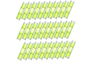 Uonlytech 50Pcs Mini Cylindrical Bubble Levels 8X23Mm Small Spirit Level Vials for Picture Hanging and Layout