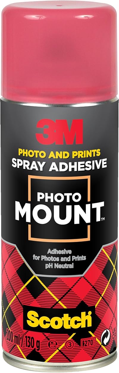 3M Photo Mount Adhesive Spray 200ml - Permanent Bond for Photos & More