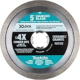Makita E-07406 X-Lock 5" Continuous Rim Diamond Blade for Ceramic and Granite Cutting