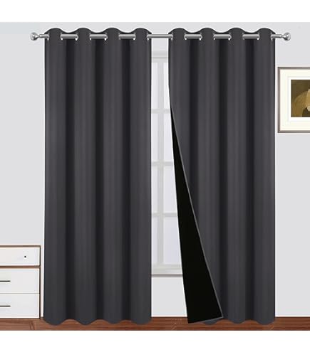 Yakamok Cortinas Opacas Para Oscurecer La Habitación, Con Aislamiento Térmico Y Ojales, Paneles De Cortina Para Dormitorio, 52 Pulgadas De Ancho X 63 Pulgadas De Largo, Natural, 2 Paneles