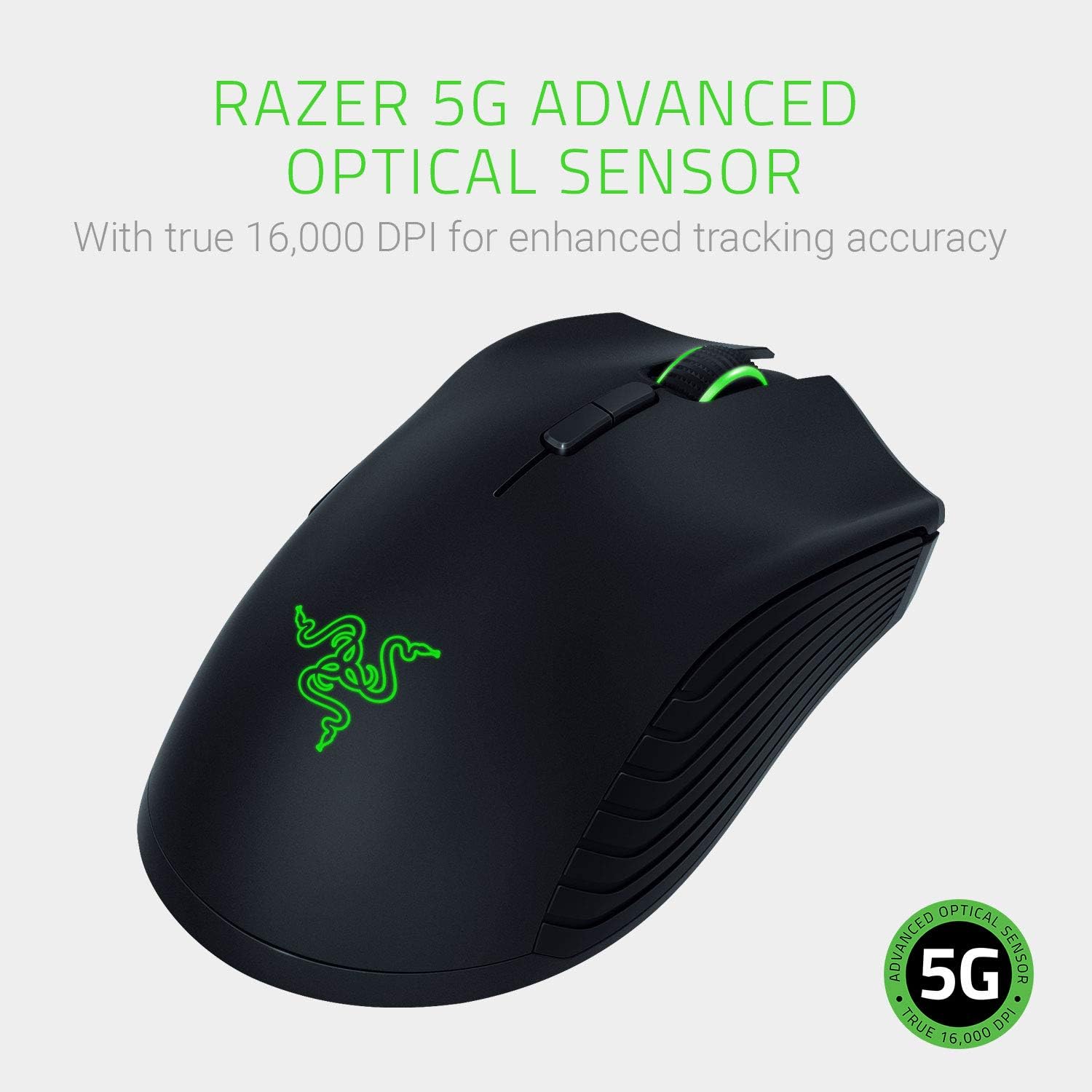 Razer Mamba Wireless Gaming Mouse: 16,000 DPI Optical Sensor - Chroma RGB Lighting - 7 Programmable Buttons - Mechanical Switches - Up to 50 Hr Battery Life: Computers & Accessories