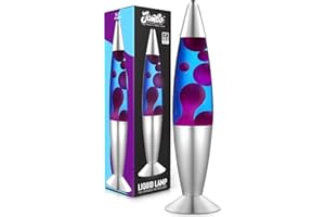 Jambo 16-Inch Beautiful Magma Lamp- Blue with Fuchsia/Purple Wax, 16", Relaxing Night Light Nighlight Home Decor Living Room 