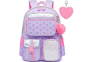 Meetbelify Backpack for Girls School Backpack Aesthetic Bookbag for Elementary Student Teen Girls Cute School Bag Kids Backpack for Girls 8-10