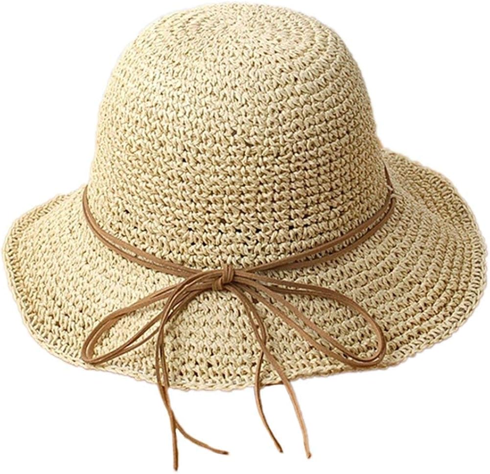 HX fashion Straw Hat Women's Foldable Summer Beach Sun Cap Women's