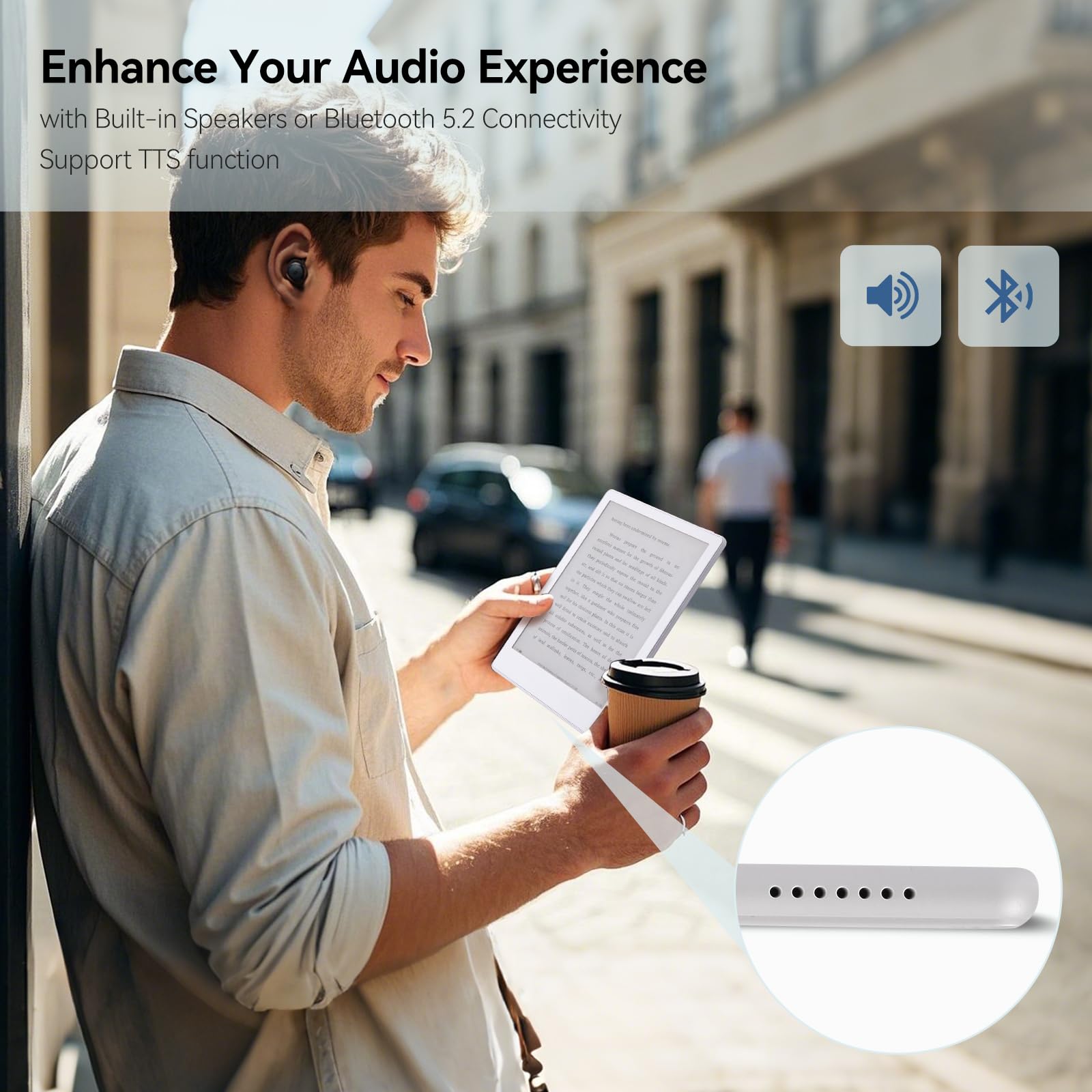 Meebook E-Reader M8 | 7.8' Eink Carta Screen | 300PPI Smart Light | Android 14 | Octa Core Processor | Dual Mics&Speakers | Support Play Store | Hand Writing | 4GB+64GB | Micro-SD Slot | White