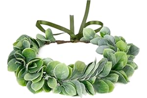 Yili Maizi Artificial Green Leaf Crown Eucalyptus Flower Wreath Women Girls Bohemian Headpiece Floral Headband Photo Prop