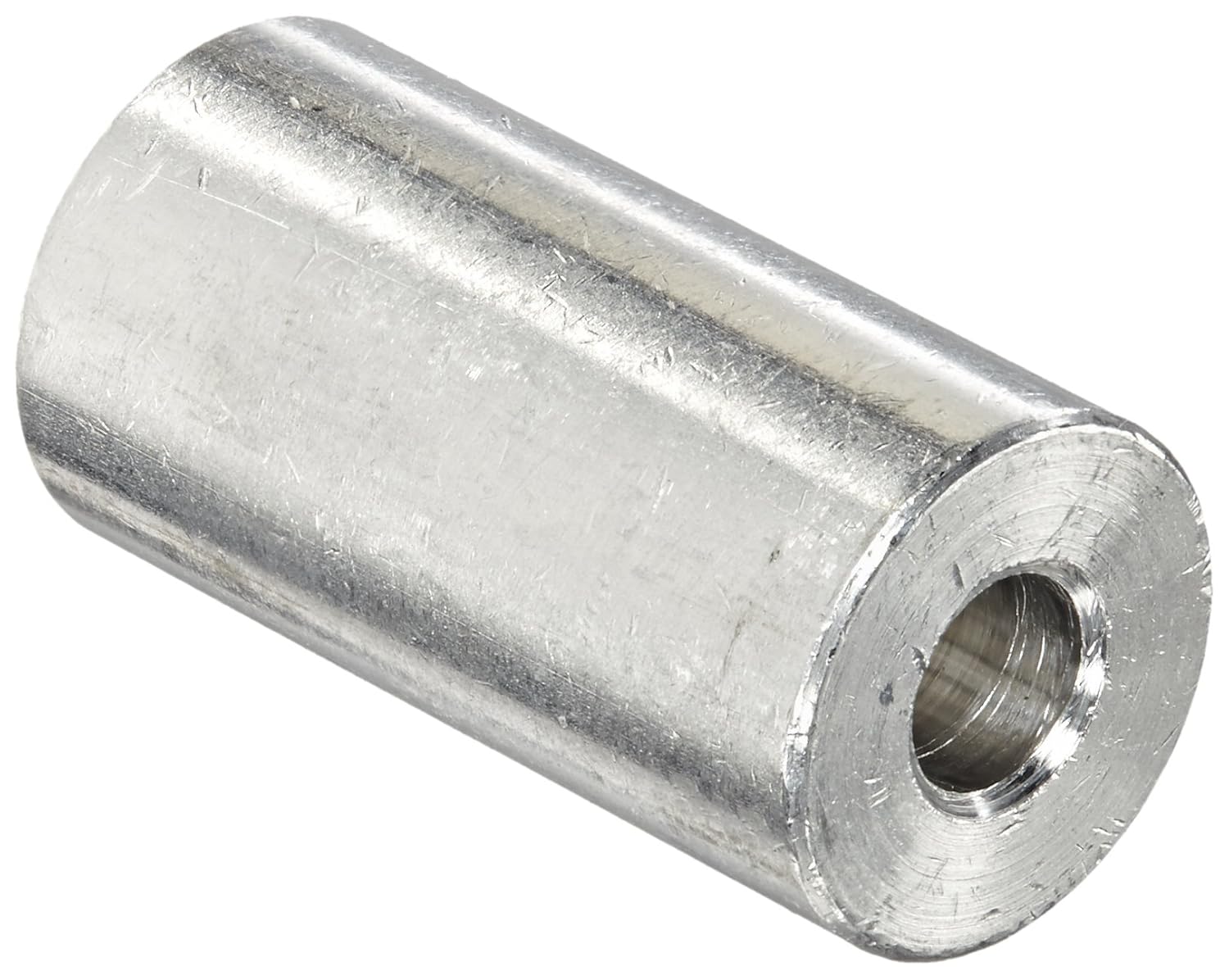 Round Spacer, Aluminum, Plain Finish, 5/16" Screw Size, 3/4" OD, 0.315