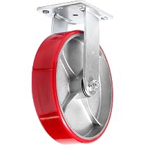 8x2 Inch Heavy Duty Rigid Caster – Polyurethane Wheel – 1500 Lb Capacity – Industrial Grade – For Workbenches, Tool Boxes & Carts