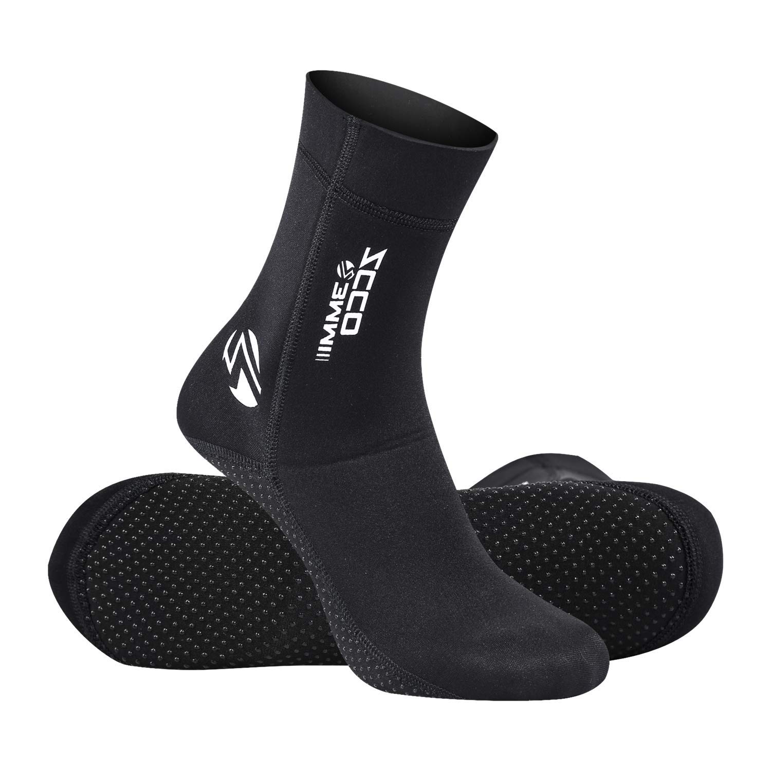 ZCCO Premium Neoprene Sock, 3mm Water Socks for Scuba Diving, Snorkeling, Beach, Surfing, Swimming, Sailing (black, 2XL) — image 1
